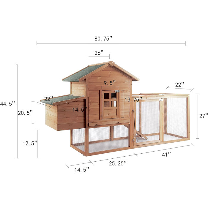 Tucker Murphy Pet™ Zebediah 12 Square Feet Chicken Coop with Chicken